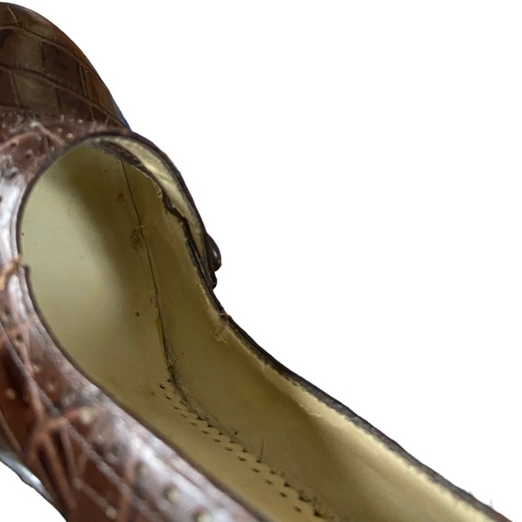 Worthington Vintage Woman’s Brown Crocodile Heels Woman’s 6.5M - Picture 12 of 16